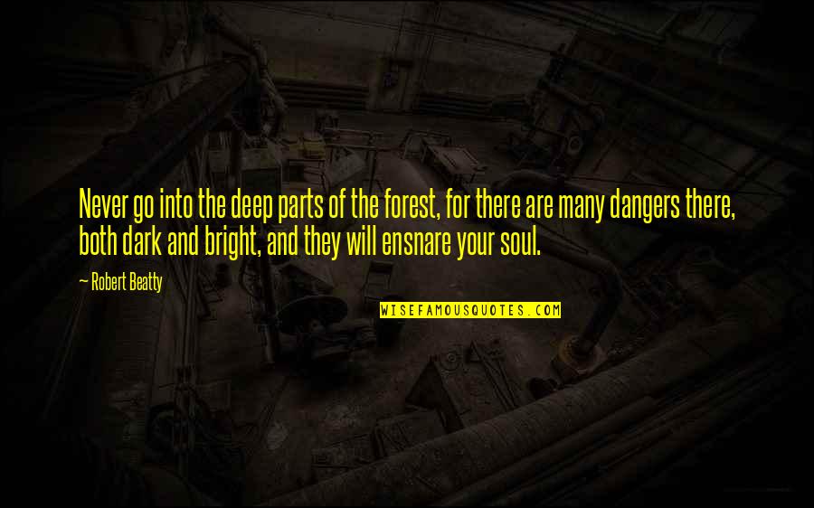Ensnare Quotes By Robert Beatty: Never go into the deep parts of the Ensnare Quotes By Robert Beatty: Never go into the deep parts of the