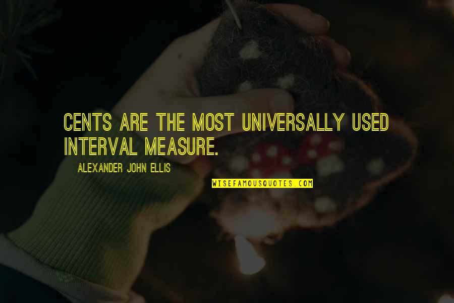 Ensnarements Quotes By Alexander John Ellis: Cents are the most universally used interval measure.