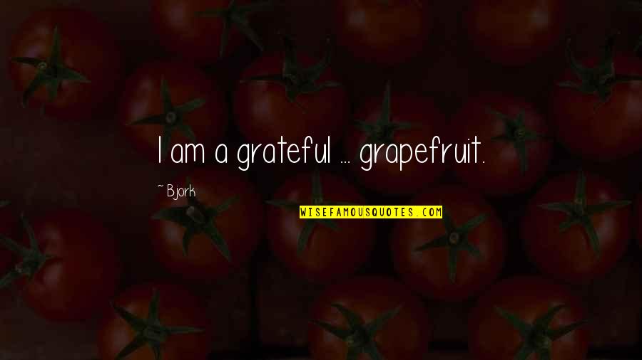 Enspiriting Quotes By Bjork: I am a grateful ... grapefruit.