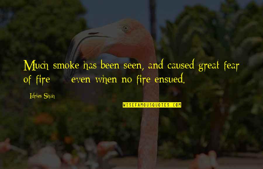 Ensued Quotes By Idries Shah: Much smoke has been seen, and caused great