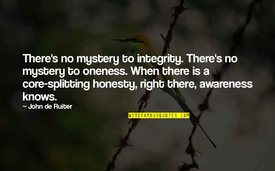 Ensuing Synonym Quotes By John De Ruiter: There's no mystery to integrity. There's no mystery