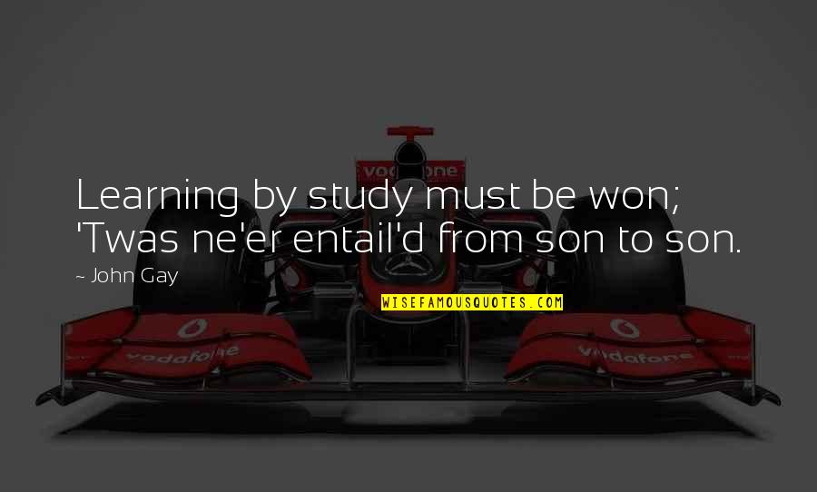 Entail Quotes By John Gay: Learning by study must be won; 'Twas ne'er