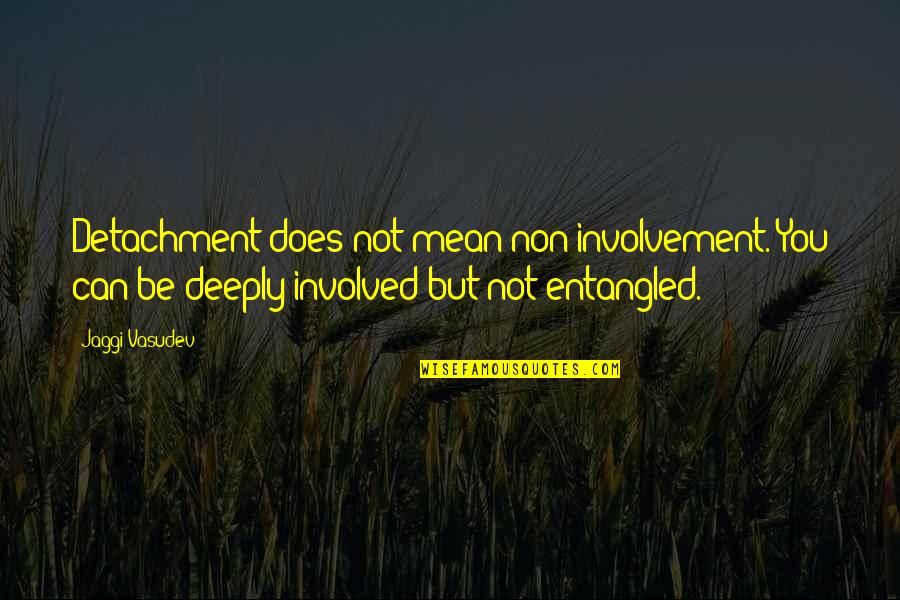 Entangled Life Quotes By Jaggi Vasudev: Detachment does not mean non-involvement. You can be Entangled Life Quotes By Jaggi Vasudev: Detachment does not mean non-involvement. You can be