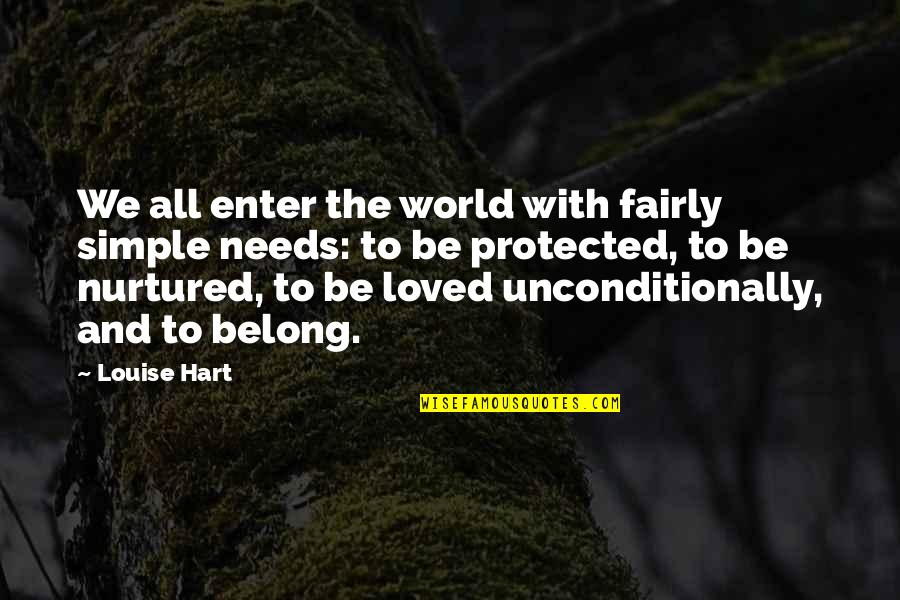 Enter'd Quotes By Louise Hart: We all enter the world with fairly simple
