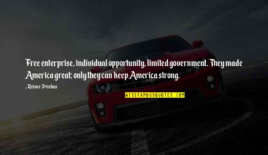 Enterprise Quotes By Reince Priebus: Free enterprise, individual opportunity, limited government. They made Enterprise Quotes By Reince Priebus: Free enterprise, individual opportunity, limited government. They made