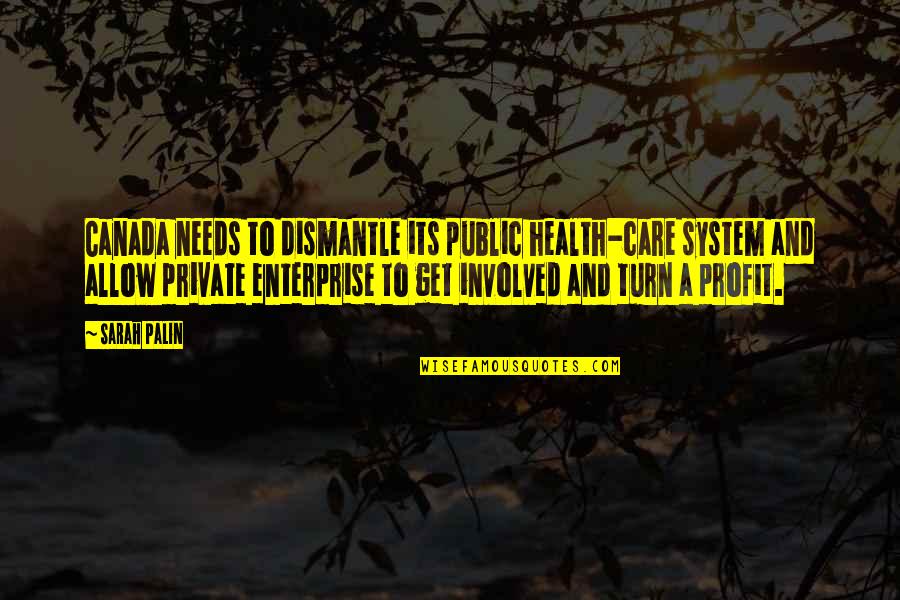 Enterprise System Quotes By Sarah Palin: Canada needs to dismantle its public health-care system