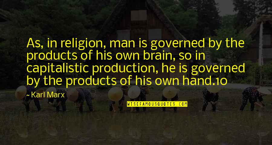 Entertaining Business Quotes By Karl Marx: As, in religion, man is governed by the