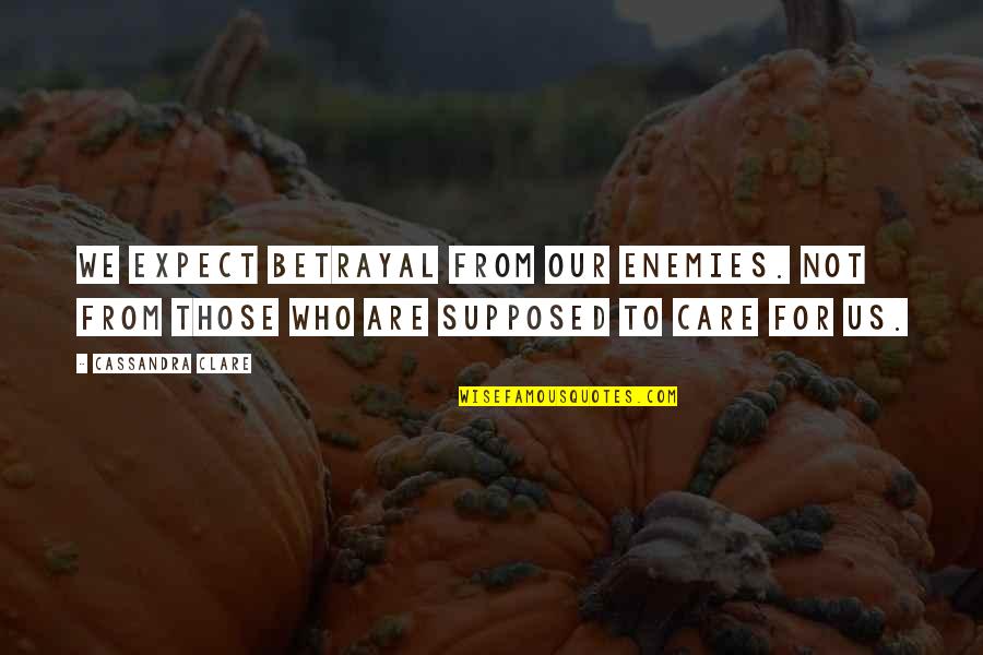 Entertaining Life Quotes By Cassandra Clare: We expect betrayal from our enemies. Not from