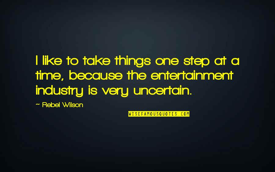 Entertainment Industry Quotes By Rebel Wilson: I like to take things one step at