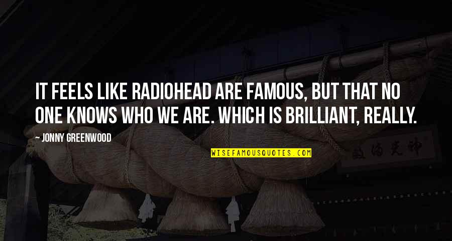Entertainment Weekly Quotes By Jonny Greenwood: It feels like Radiohead are famous, but that Entertainment Weekly Quotes By Jonny Greenwood: It feels like Radiohead are famous, but that