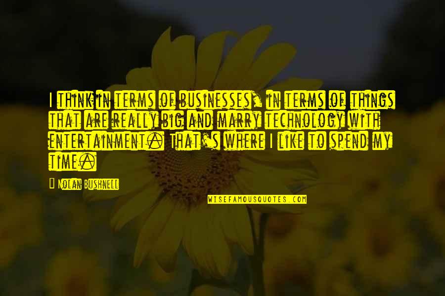Entertainment's Quotes By Nolan Bushnell: I think in terms of businesses, in terms