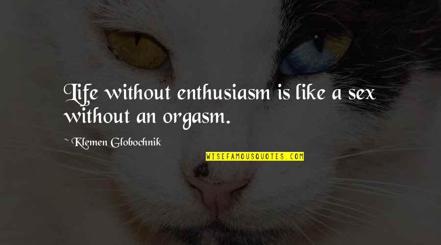 Enthusiasm For Life Quotes By Klemen Globochnik: Life without enthusiasm is like a sex without