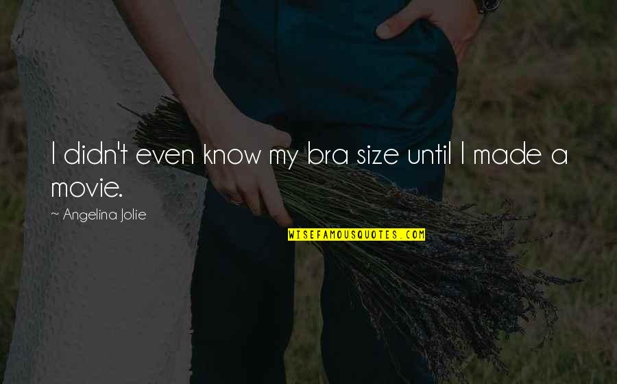 Entierro De Efrain Quotes By Angelina Jolie: I didn't even know my bra size until Entierro De Efrain Quotes By Angelina Jolie: I didn't even know my bra size until