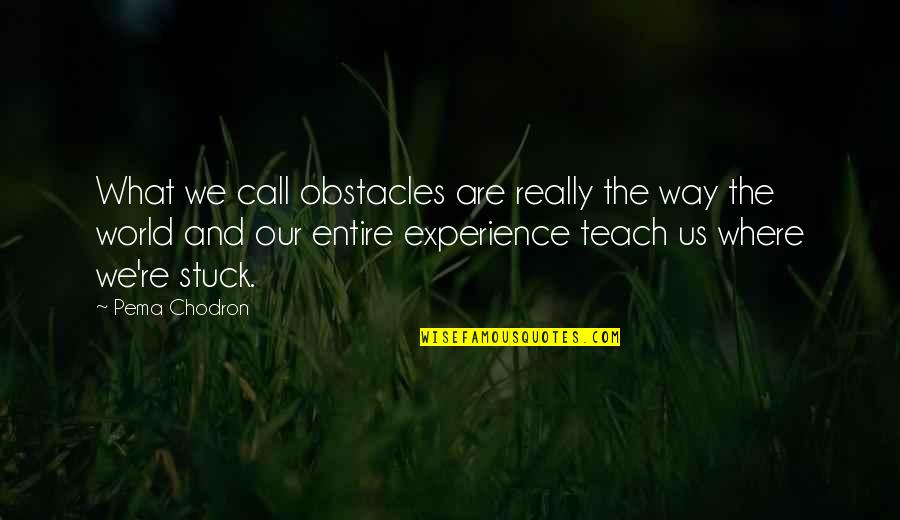 Entire World Quotes By Pema Chodron: What we call obstacles are really the way