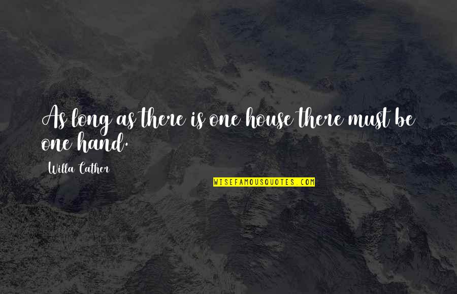Entitled To Opinion Quotes By Willa Cather: As long as there is one house there