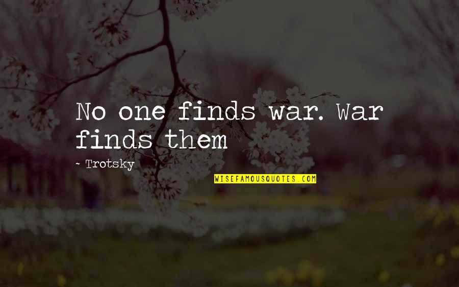 Entomological Quotes By Trotsky: No one finds war. War finds them Entomological Quotes By Trotsky: No one finds war. War finds them