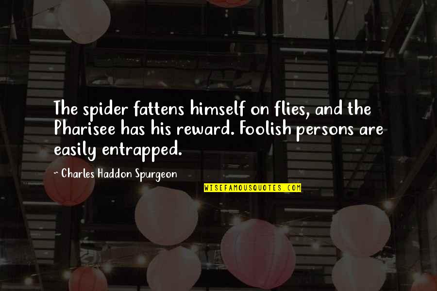 Entrapped Quotes By Charles Haddon Spurgeon: The spider fattens himself on flies, and the