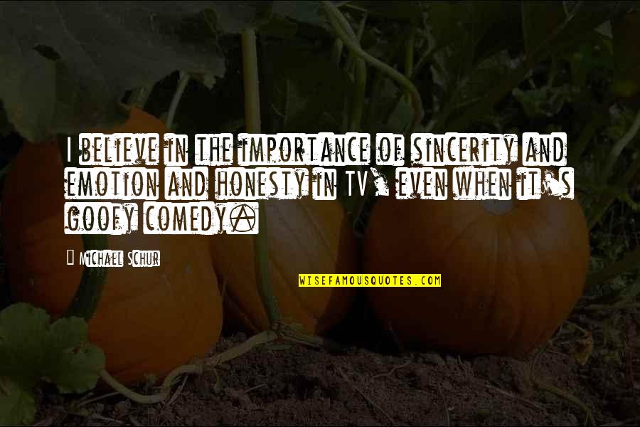 Entrecerrando Los Ojos Quotes By Michael Schur: I believe in the importance of sincerity and