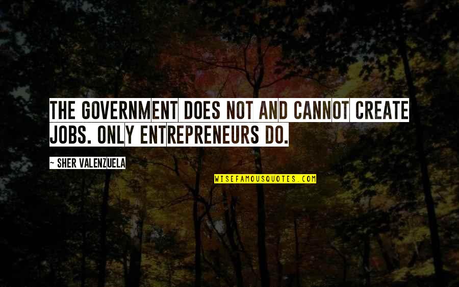 Entrepreneurs Quotes By Sher Valenzuela: The government does not and cannot create jobs.