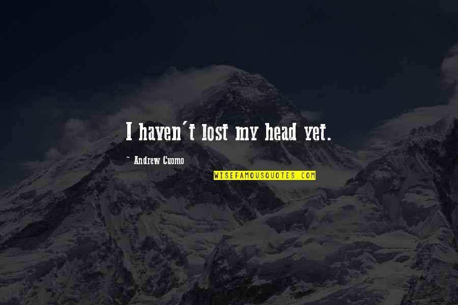 Entropies Quotes By Andrew Cuomo: I haven't lost my head yet. Entropies Quotes By Andrew Cuomo: I haven't lost my head yet.
