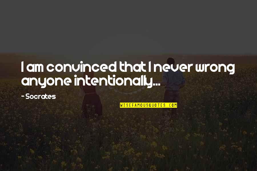 Entrust Solutions Quotes By Socrates: I am convinced that I never wrong anyone