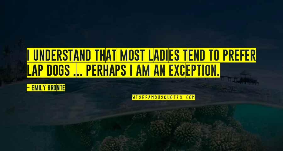 Entry Prohibited Quotes By Emily Bronte: I understand that most ladies tend to prefer