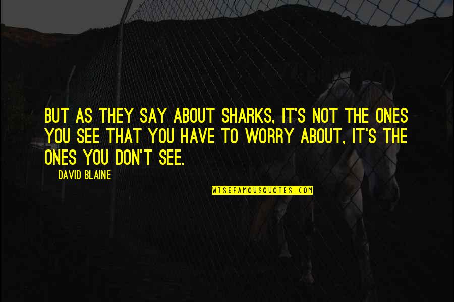 Entusiasmo Quotes By David Blaine: But as they say about sharks, it's not