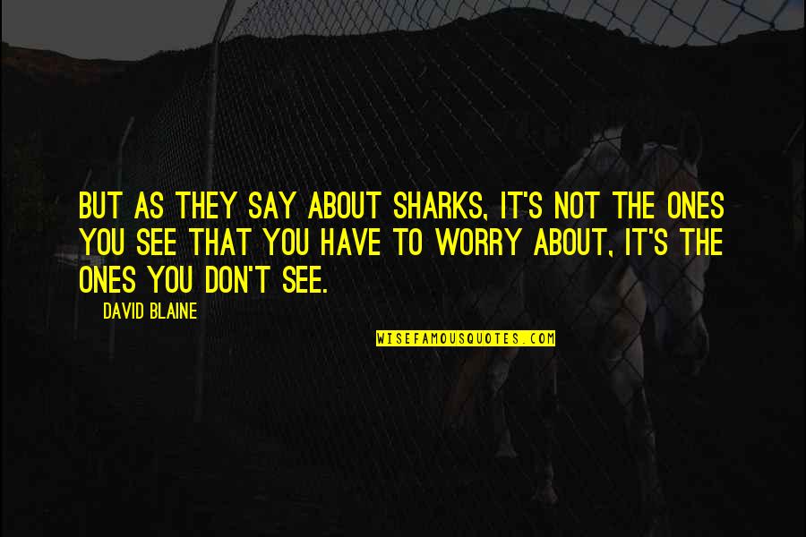 Entusiasmo Quotes By David Blaine: But as they say about sharks, it's not Entusiasmo Quotes By David Blaine: But as they say about sharks, it's not