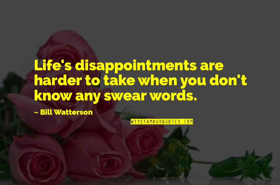 Entwicklung Synonym Quotes By Bill Watterson: Life's disappointments are harder to take when you