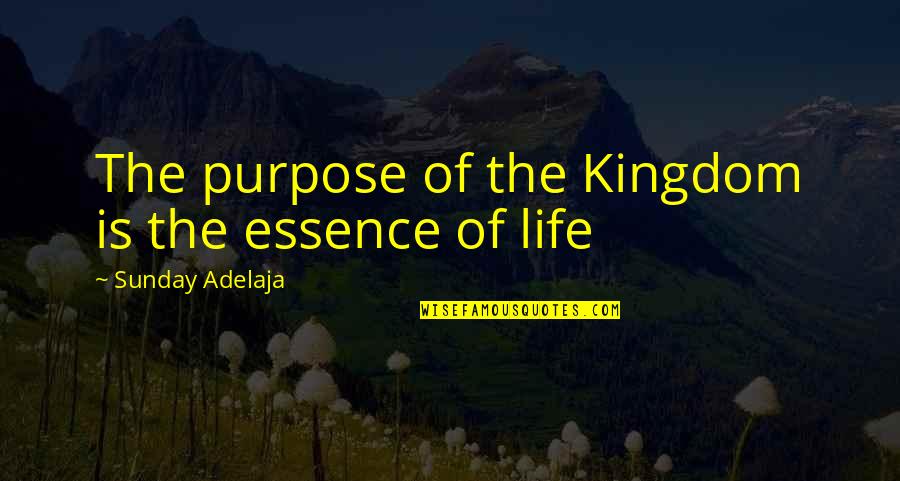 Entwicklungsland Quotes By Sunday Adelaja: The purpose of the Kingdom is the essence Entwicklungsland Quotes By Sunday Adelaja: The purpose of the Kingdom is the essence