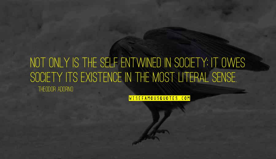 Entwined In You Quotes By Theodor Adorno: Not only is the self entwined in society; Entwined In You Quotes By Theodor Adorno: Not only is the self entwined in society;
