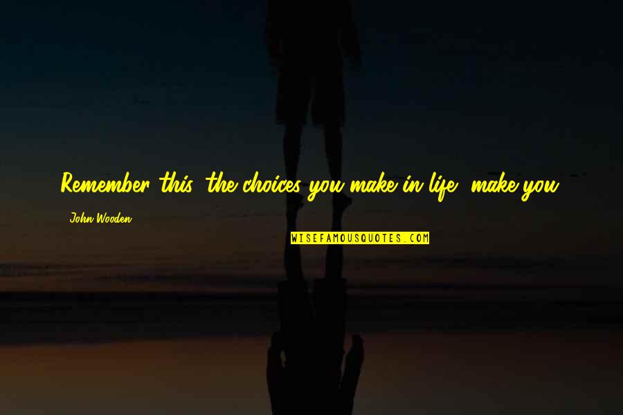 Envases Quotes By John Wooden: Remember this, the choices you make in life, Envases Quotes By John Wooden: Remember this, the choices you make in life,