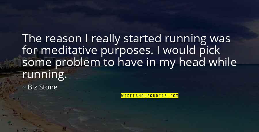 Envidiaras Quotes By Biz Stone: The reason I really started running was for Envidiaras Quotes By Biz Stone: The reason I really started running was for