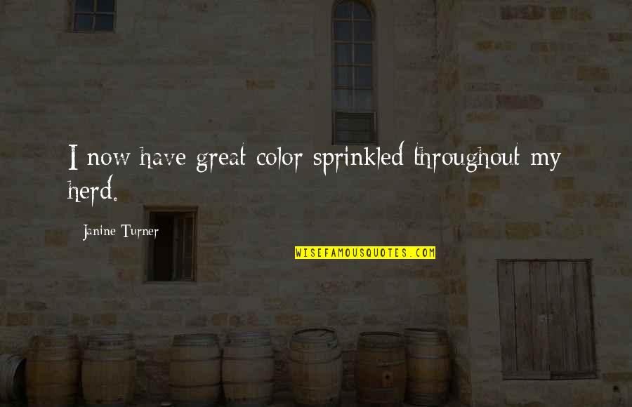 Envioronment Quotes By Janine Turner: I now have great color sprinkled throughout my
