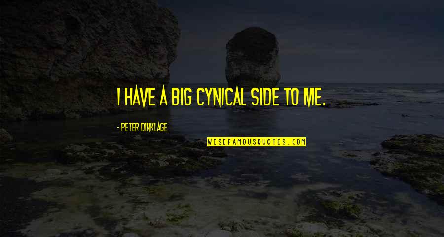 Envious Family Quotes By Peter Dinklage: I have a big cynical side to me.