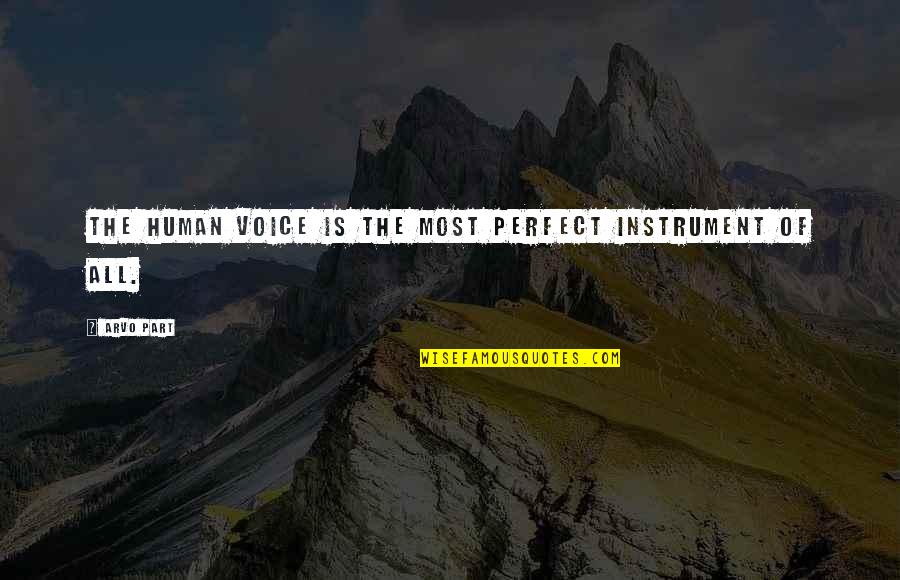 Environed Synonym Quotes By Arvo Part: The human voice is the most perfect instrument