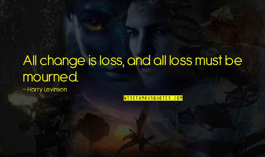 Environment Protection Short Quotes By Harry Levinson: All change is loss, and all loss must