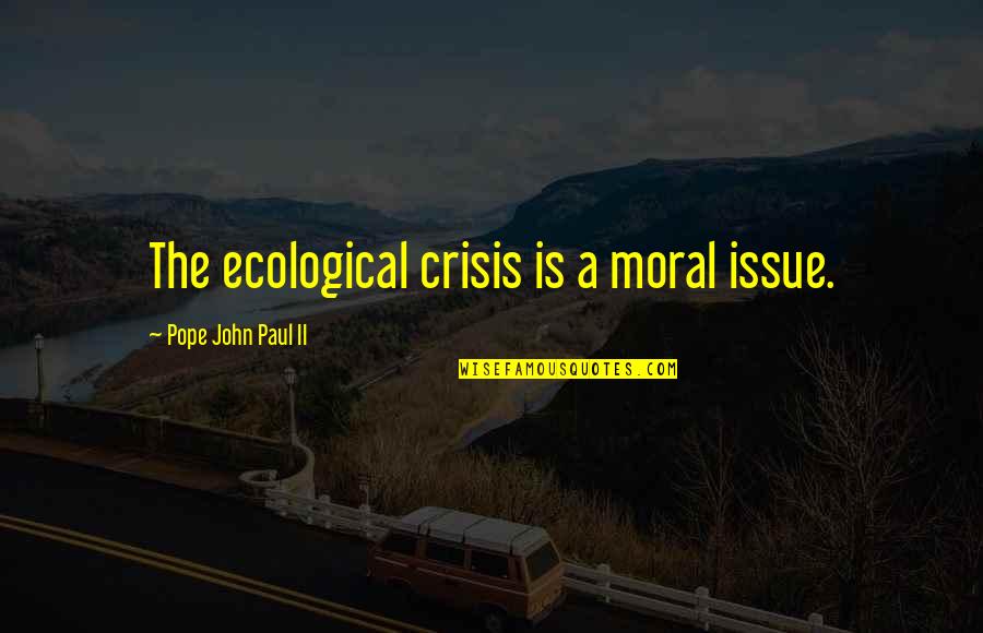 Environmental Issues Quotes By Pope John Paul II: The ecological crisis is a moral issue.