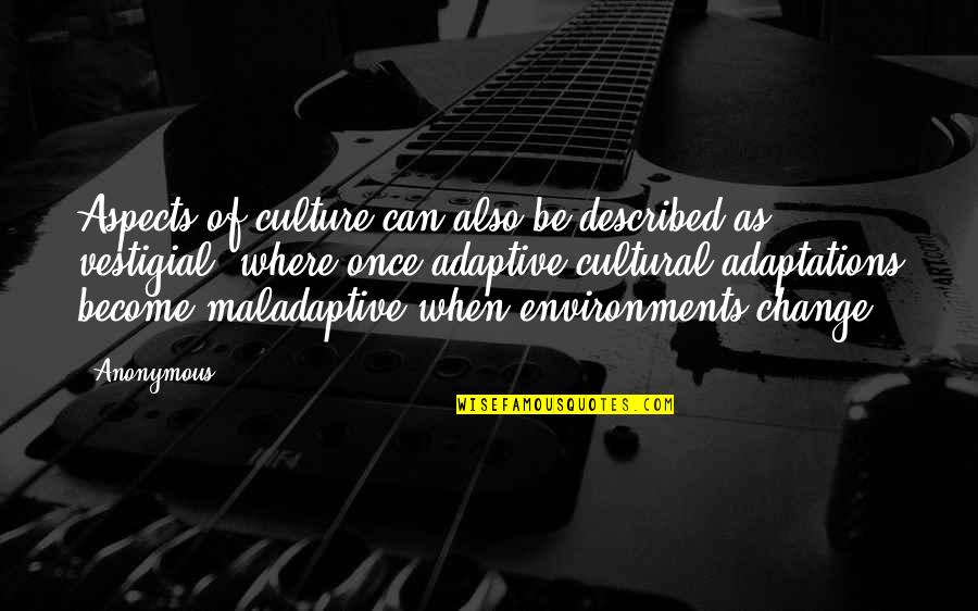 Environments Quotes By Anonymous: Aspects of culture can also be described as