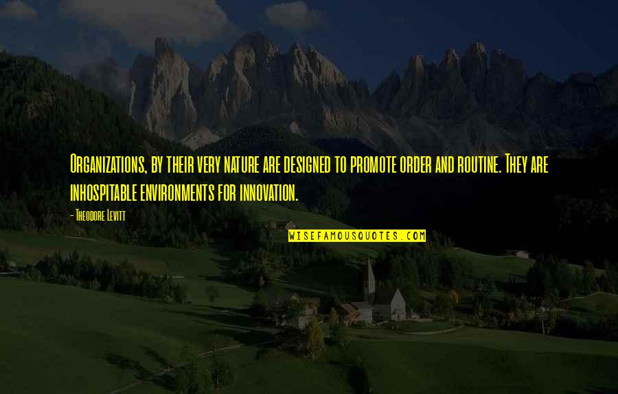 Environments Quotes By Theodore Levitt: Organizations, by their very nature are designed to
