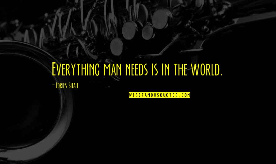 Envueltos De Pollo Quotes By Idries Shah: Everything man needs is in the world.