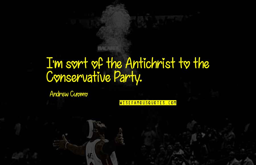 Envy And Strife Quotes By Andrew Cuomo: I'm sort of the Antichrist to the Conservative