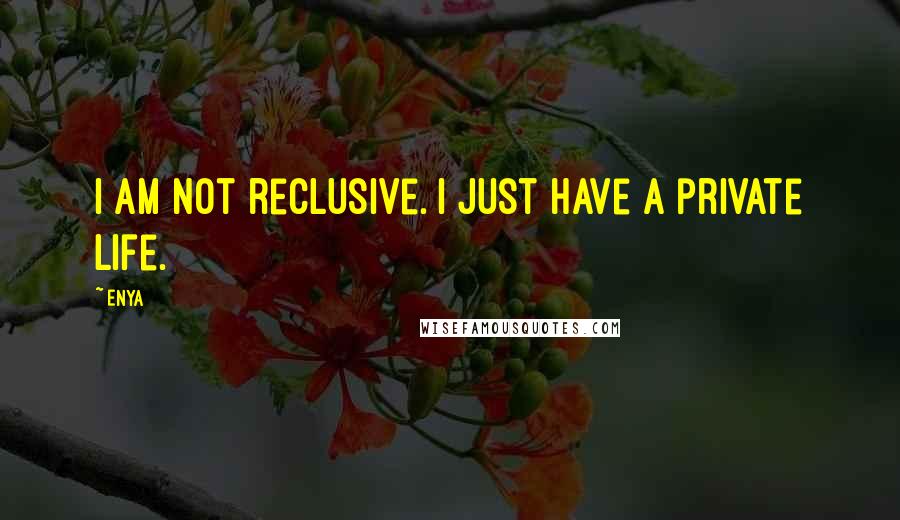 Enya quotes: I am not reclusive. I just have a private life.