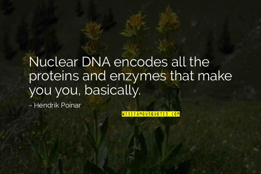 Enzymes've Quotes By Hendrik Poinar: Nuclear DNA encodes all the proteins and enzymes