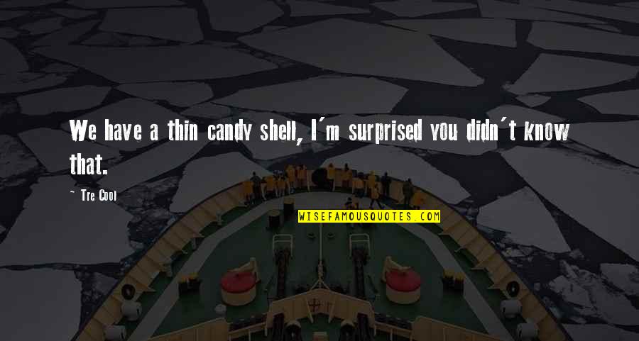 Eons Quotes By Tre Cool: We have a thin candy shell, I'm surprised
