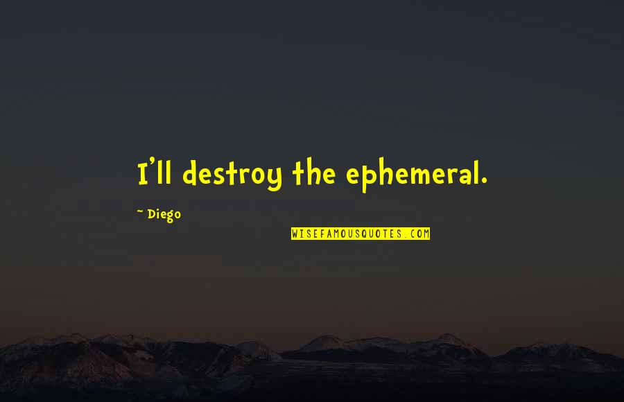 Ephemeral Quotes By Diego: I'll destroy the ephemeral.