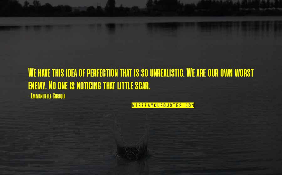Epic Fallout Quotes By Emmanuelle Chriqui: We have this idea of perfection that is Epic Fallout Quotes By Emmanuelle Chriqui: We have this idea of perfection that is