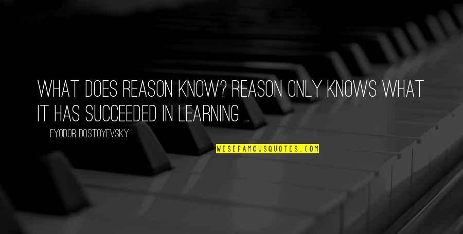 Epic Games Quotes By Fyodor Dostoyevsky: What does reason know? Reason only knows what