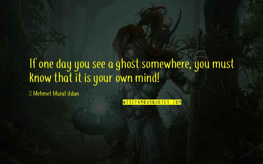 Epic Pic Quotes By Mehmet Murat Ildan: If one day you see a ghost somewhere,