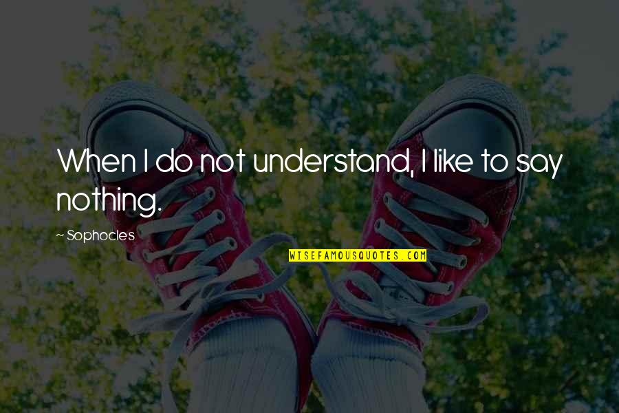 Epicenter Quotes By Sophocles: When I do not understand, I like to